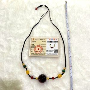 Natural Blood Amber Stone Necklace